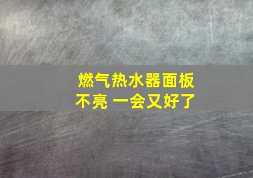 燃气热水器面板不亮 一会又好了